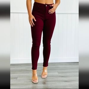 Wine Straight Leg Stretch Pants NWOT
